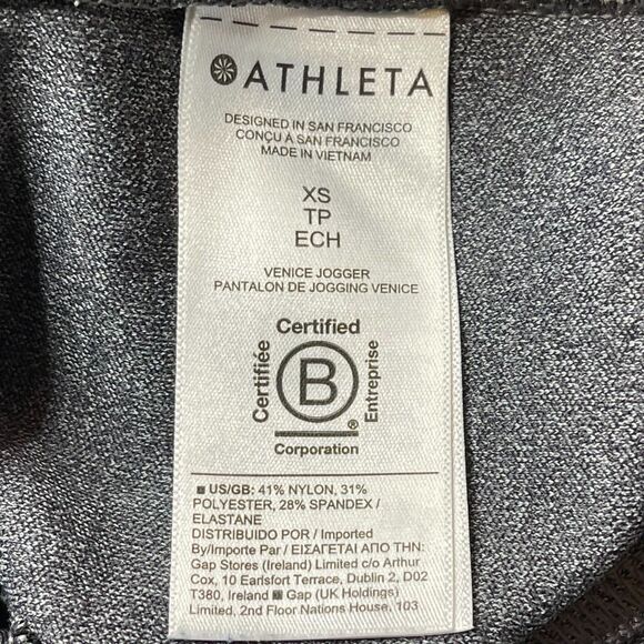 Athleta Venice Jogger Heathered Grey Size XS High Rise Pants Pockets Travel EUC - Picture 10 of 10